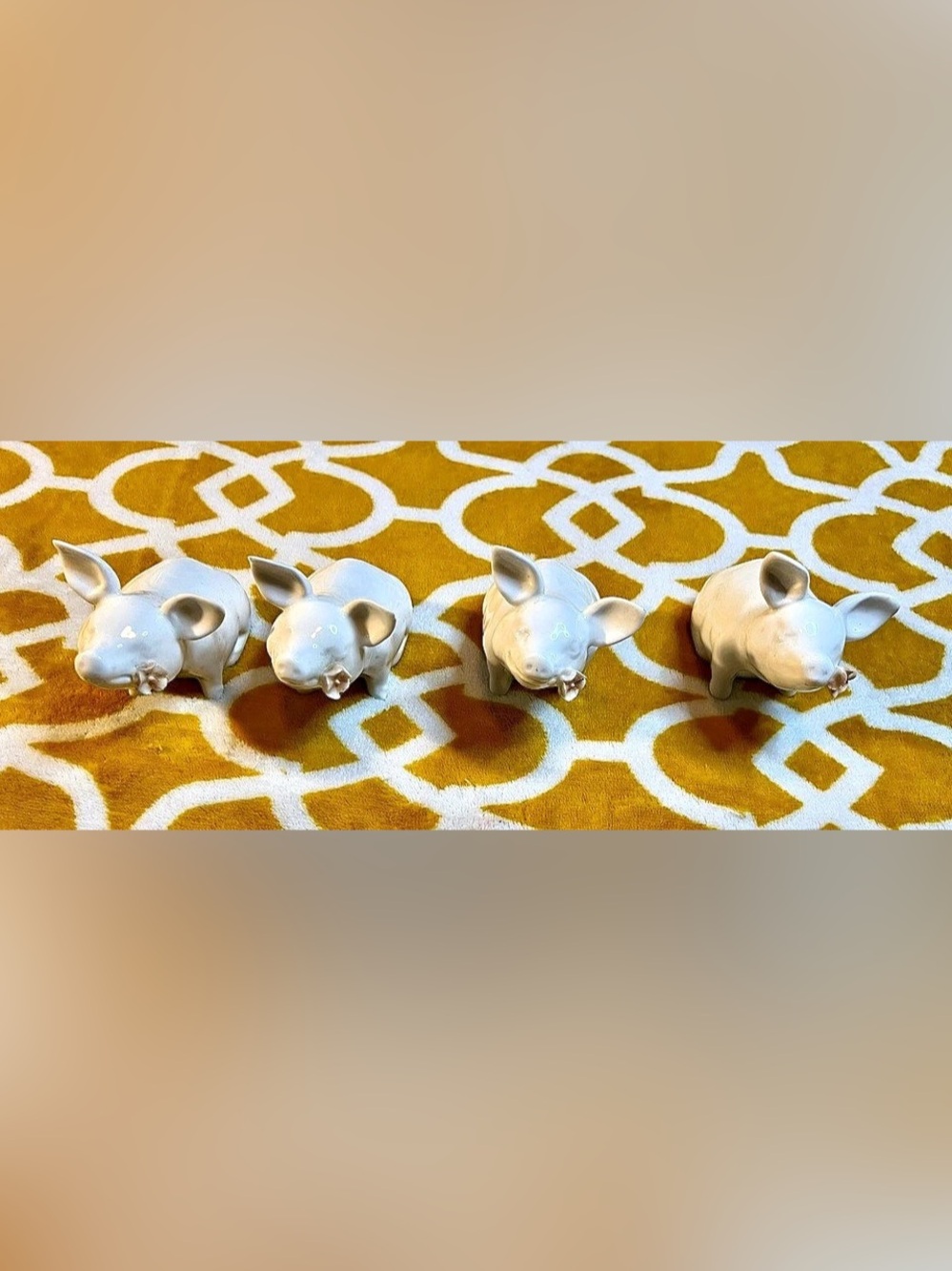 Pia Bone China Philippines Set of 4 White Ceramic Napkin Holders